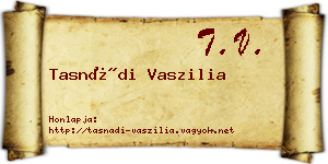 Tasnádi Vaszilia névjegykártya
